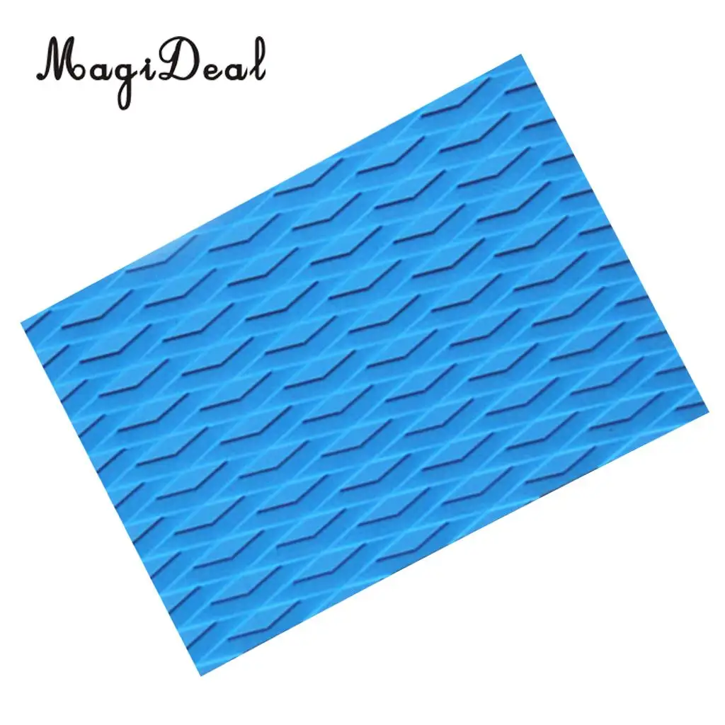 MagiDeal Anti-Slip EVA Surfing Traction Pad Deck Grip Tail Pad for Surfboard Kiteboard Skimboard Shortboard Supply Sky Blue/Grey