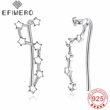 

Star Crawler Earrings Real 925 Sterling Silver Ear Climber Earrings Simple Earring Fashion Jewelry For Women Girls Free Shipping