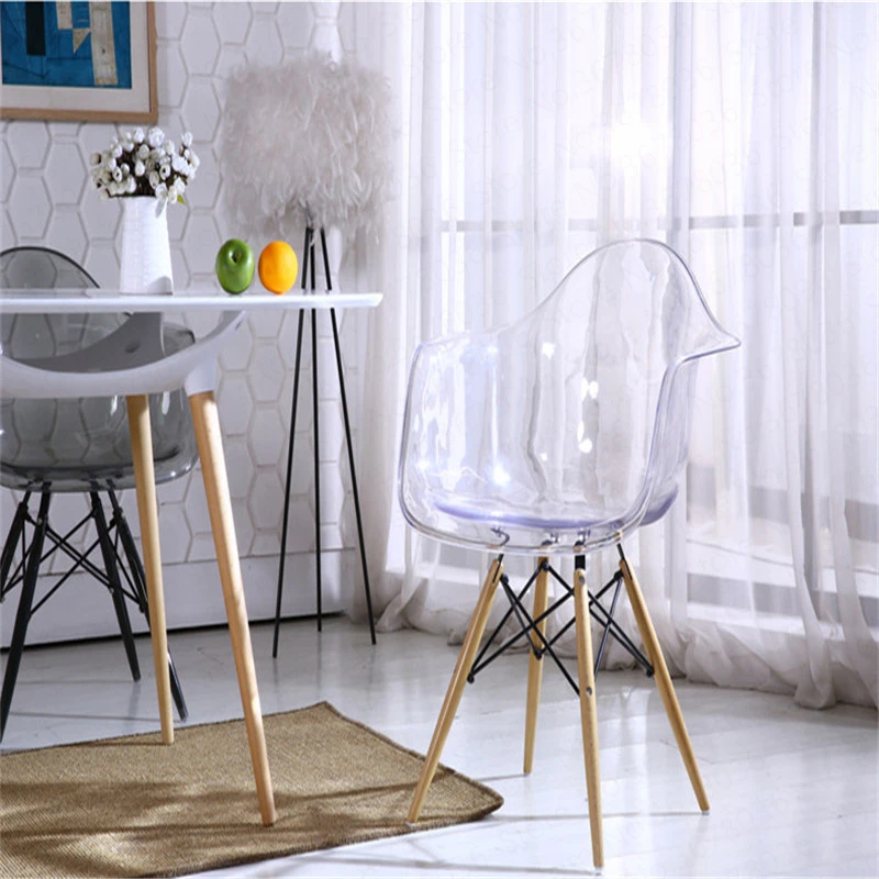 Нет простой современный домашний обеденный стул, пластиковый прозрачный кристалл, Современная встреча в офисе, стул для кафе, дизайнерский стул