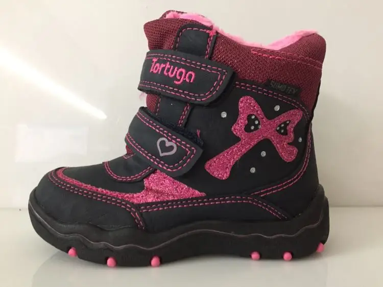 Новинка года; зимние ботинки с плюшевой подкладкой для маленьких девочек; модная детская обувь; цвет черный, розовый, красный детские ботинки для малышей Размеры 20-26