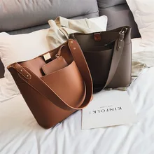 Bolso de cubo grande e informal para mujer, bandolera con correa ancha de diseñador, de cuero Pu de lujo, bolso cruzado
