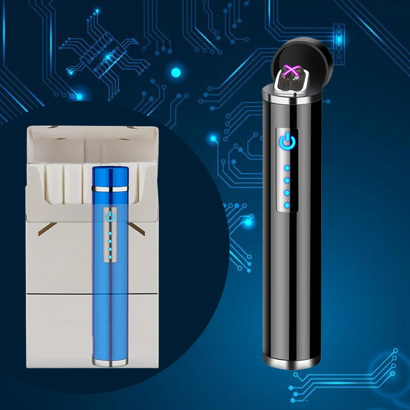 

2019 Mini Double Arc Plasma Lighter Cylinder Electric Lighter Rechargeable USB Cigarette Lighters Windproof Smoking Accessories