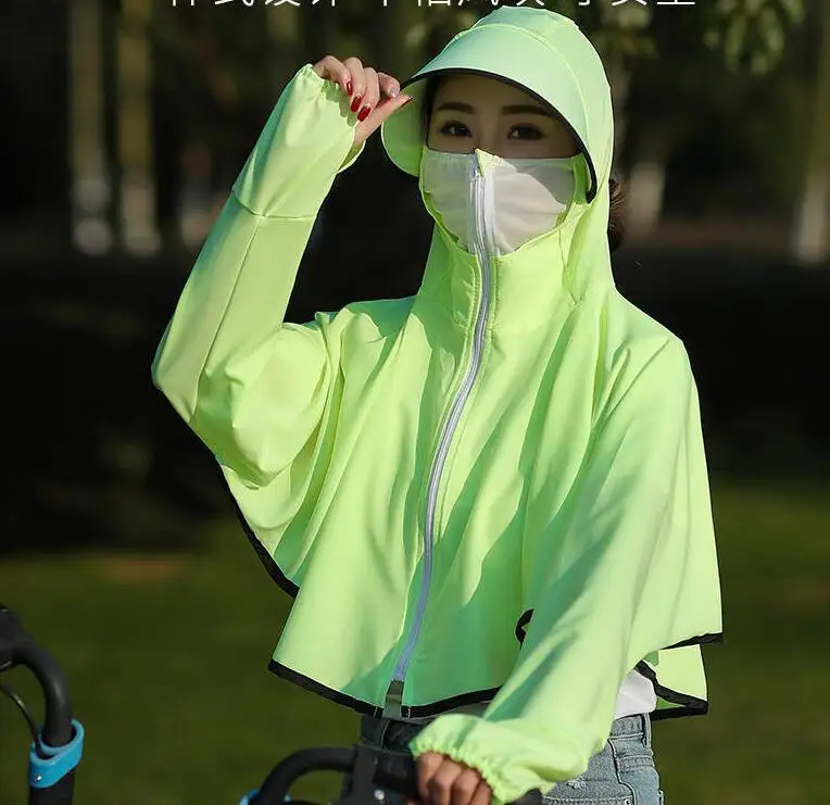 New summer outdoor riding sun protection clothing Masked hooded quick drying breathable