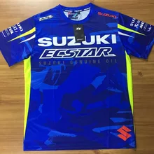 Командная гоночная модная повседневная футболка для Suzuki, синяя футболка, одежда для езды по бездорожью