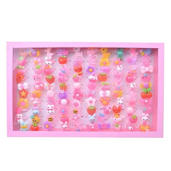 

Hot Sale Mixed Color lovely Rings Children's Day Jewelry Plastic Kids Ring for Girls with Different Style Animal Fruit as Gifts