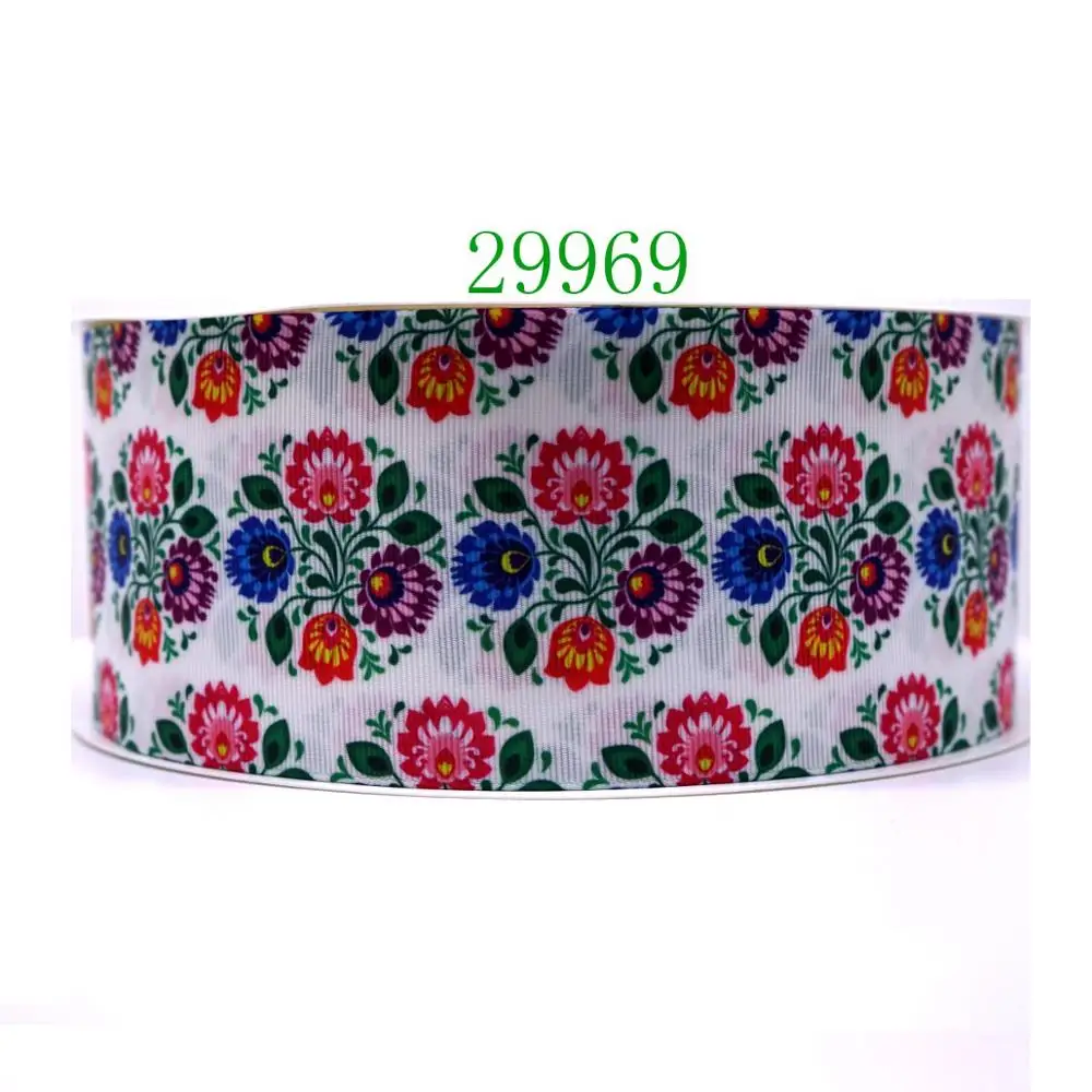 50 ярдов Цветок напечатанный grosgrain ленты 29970