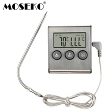 MOSEKO Digital Kitchen Thermometer Oven Food Cooking Meat BBQ Probe Thermometer With Timer Milk Water Temperature Cooking Tools