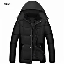 Зимняя куртка Для мужчин теплая плотная куртка Для мужчин Повседневное с капюшоном лоскутное хлопок подкладка парка парки hombre invierno Для мужчин зимняя куртка