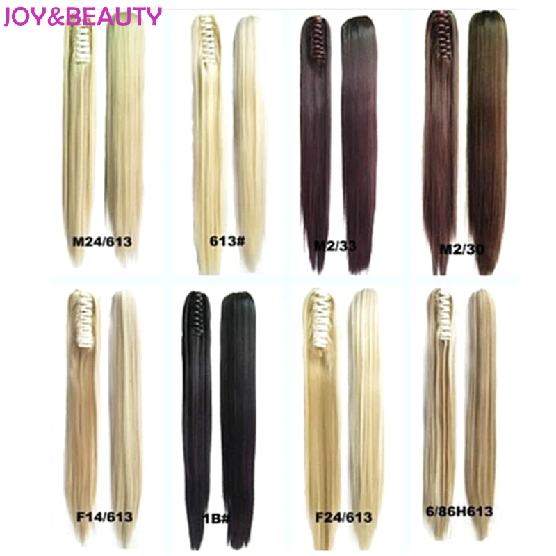 JOY&BEAUTY Women's Synthetic Long Straight Ponytails High Temperature Fiber Clip In Hair Extensions Piece 26inch