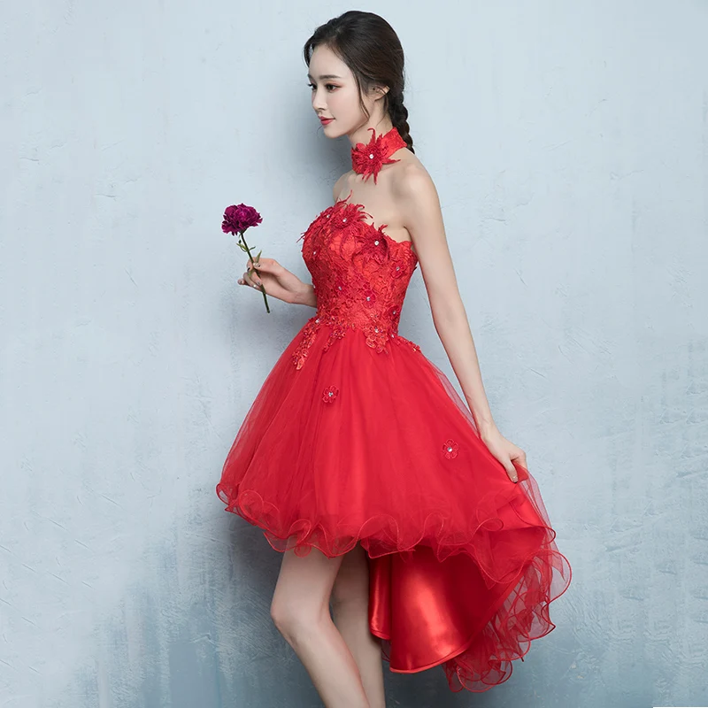 Lady Lace floral decoration short Evening Dress tulle Homecoming Party dresses Elegant Vestido De Festa Prom Gown beauty Emily Lady Lace floral decoration short Evening Dress tulle Homecoming Party dresses Elegant Vestido De Festa Prom Gown beauty Emily