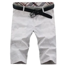 Плед Шорты Для мужчин плюс Размеры Повседневное Slim Fit сапоги до колена шорты с карманом на молнии Высокая Талия Академии Kurze Hosen Herren доска Шорты S6T88