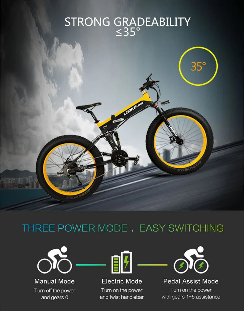 Perfect T750Plus 5-Level Pedal Assist Sensor Electric Snow Bike,Upgraded to Downhill Fork,Powerful Motor,High Performance Li-ion Battery 3 Perfect T750Plus 5-Level Pedal Assist Sensor Electric Snow Bike,Upgraded to Downhill Fork,Powerful Motor,High Performance Li-ion Battery 3
