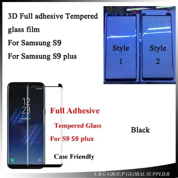 

10pcs/lot 3D Full Adhesive S9 Tempered Glass For SAMSUNG S9 Case Friendly Full Glue Screen Protector Film For Galaxy S9+ S9 plus