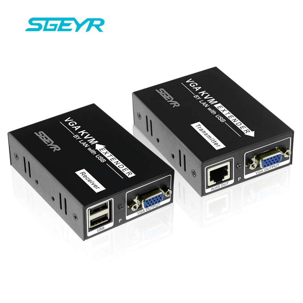 SGEYR 650ft VGA KVM Extender 200m VGA over Single UTP CAT5e 6 Lan RJ45 Splitter Extender