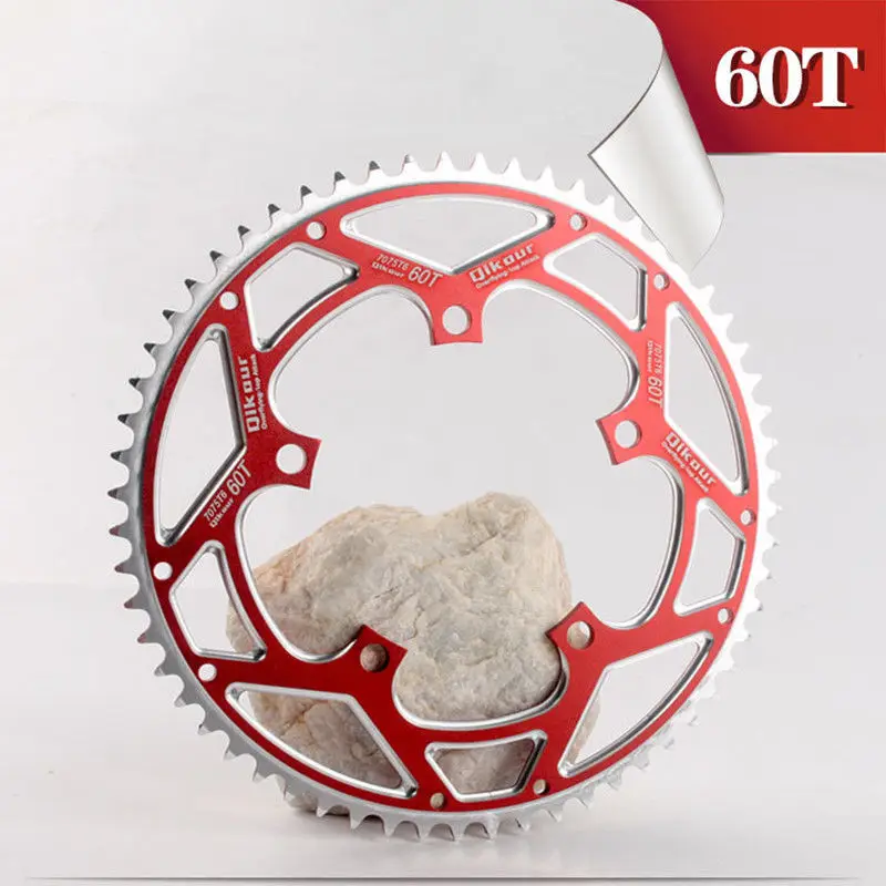 

BMX Folding Bike Chain Wheel Aluminum Alloy 130BCD 60T Chainring Black / Red 8/9/10/11 Speed Chainwheel Road Bicycle Disc Chain