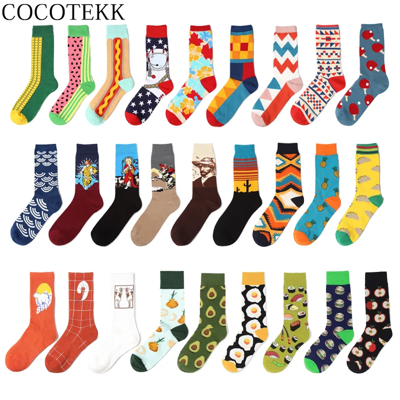 Panier de chaussettes en diamant pour hommes, style Hip Hop, haute qualité, pour boire de la bière, amusantes, ARGYLE, Calcetines, Harajuku, styliste