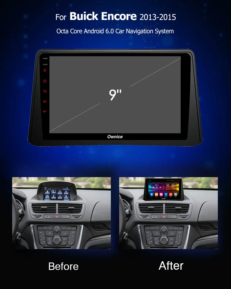 Ownice k3 k5 k6 для BUICK Encore 2013 Android 9,0 автомобильный Радио плеер DVD gps Navi 8 ядерный 4G LET 360 Panorama DSP SPDIF