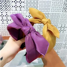 AOMU твердая мягкая завязанная повязка для волос для женщин широкий крест обруч для волос Корея аксессуары для волос из ткани Головной убор