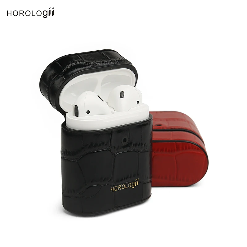 Najtaniej Horologii Bluetooth bezprzewodowy etui na słuchawki dla etui ochronne na słuchawki airpods skóry akcesoria dla apple airpods ładowania croco wzór