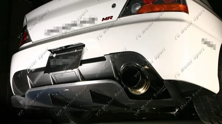 2006-2007 mitsubishi lancer evolution 9  jdm rear bumper varis style exhaust heatshield cf (5)_