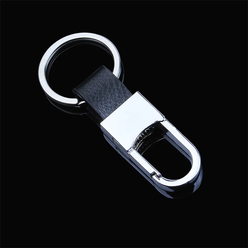 High end Leather Key Chain for Mens Casual Waist Buckle Keychain Metal Car Key Rings Male Car