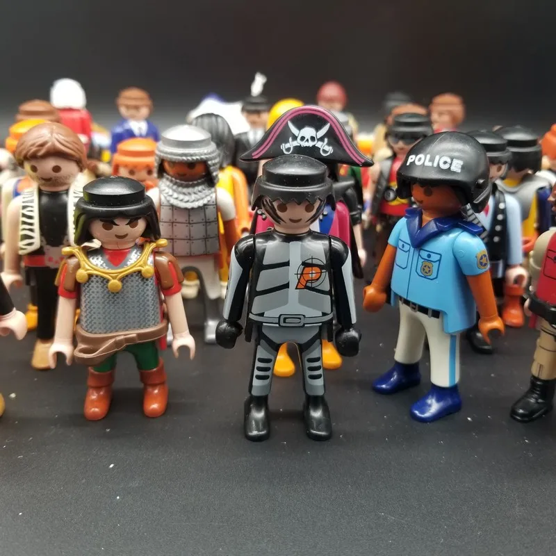 Случайные 10 шт./лот Playmobil 7 см Фигурки милые игрушки мальчик и девочка модель куклы Коллекция игрушки для детей в продаже X086