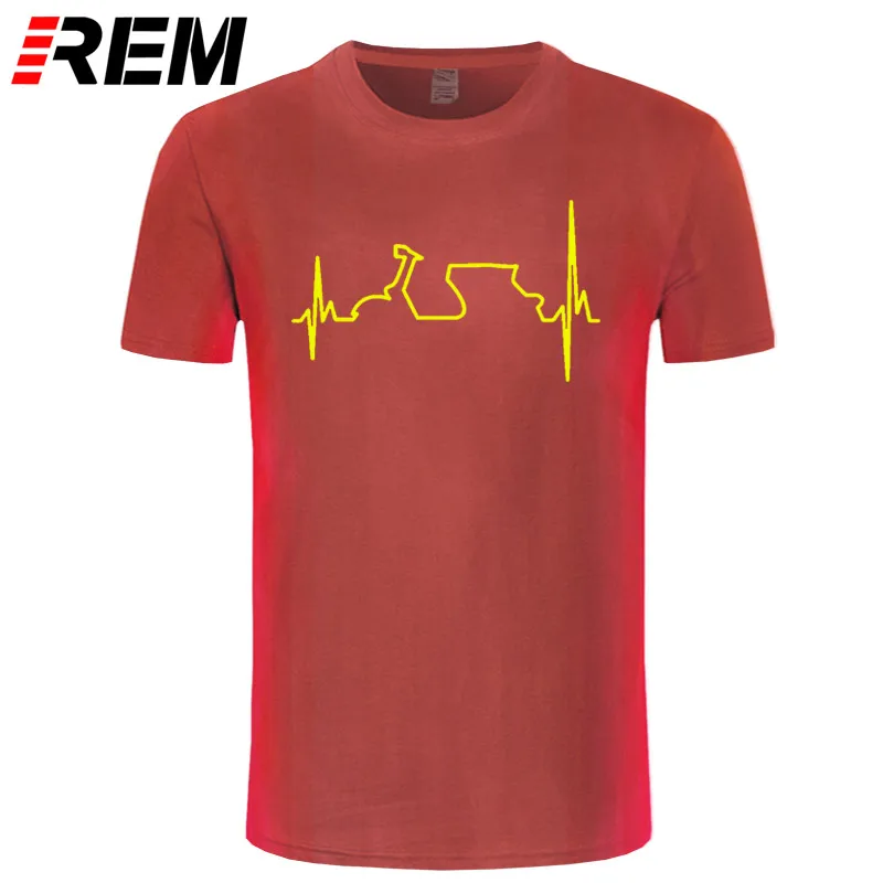 REM хлопковая Футболка забавные Vespa футболки с изображением сердечного ритма для мужчин Harajuku футболка хип хоп футболки Топы Harajuku уличная фитнес