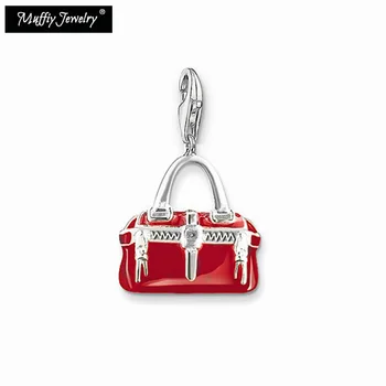 

Red Bag Charm,Europe Style Muffiy Club Good Jewelry For Women,2018 Gift In 925 Sterling Silver Fit Bag Bracelet,Super Deals