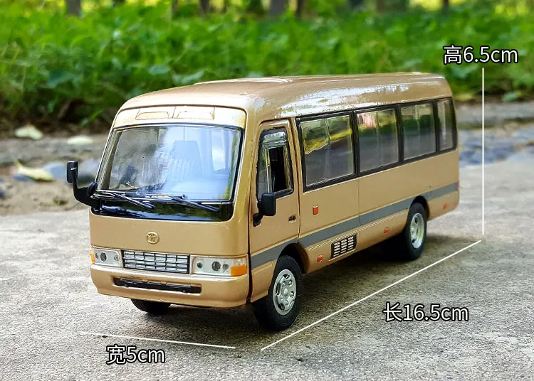 1:32 Масштаб литая под давлением металлическая модель автомобиля для TOYOTA Coaster Government affairs автобус Коллекция Модель автомобиля звук и светильник игрушки автомобиль