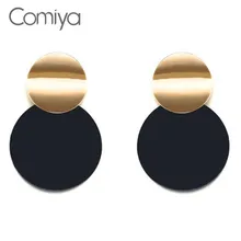 Comiya, модные Висячие серьги для женщин, акриловые, большие, круглые, Brincos, цинковый сплав, Oorbellen Voor Vrouwen, Богемные аксессуары, серьги