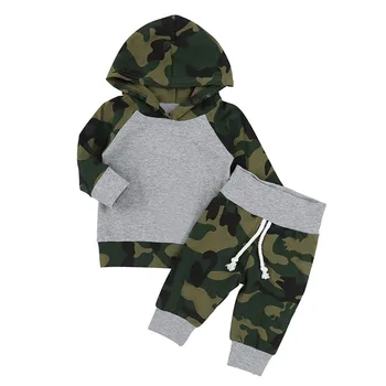 

Oklady Newborn Infant Baby Boy Camouflage Clothes Hooded T-Shirt Tops + Pants Outfit Sets