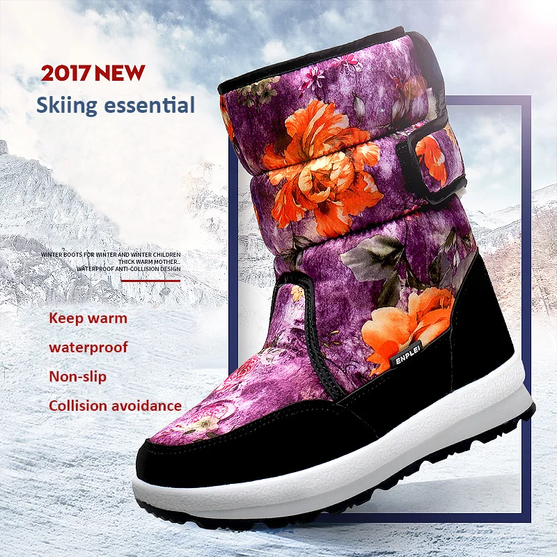 HITOMAGIC/зимние сапоги для девочек; теплые зимние брендовые детские резиновые сапоги; фетровая Водонепроницаемая плюшевая детская зимняя обувь для девочек; обувь для девочек на меху
