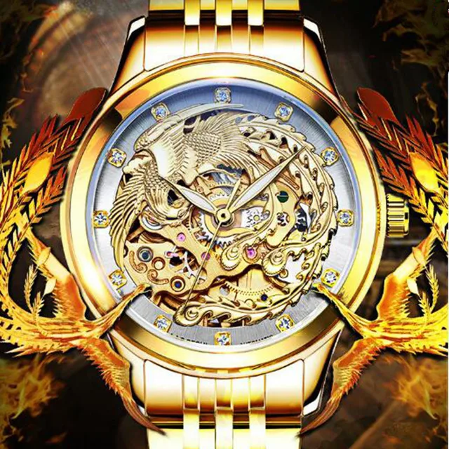 LAOGESHI New Luxury Brand Couple Gold Watch Automatic Mechanical Watches For Men &Women Dragon Phoenix Watch New Year Gifts ! 3