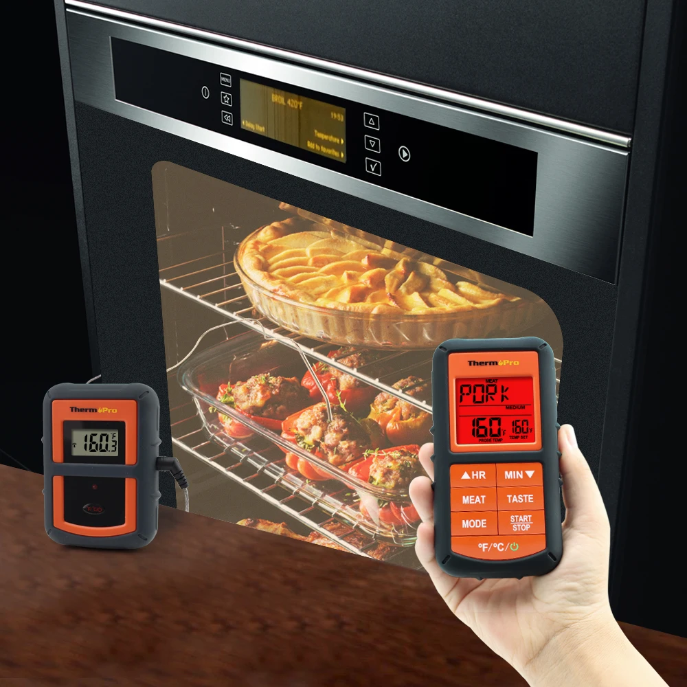 Themopro TP-07S цифровой многофункциональный передатчик и приемник термометр для барбекю, коптильня, гриль, печь, мясо, кухня