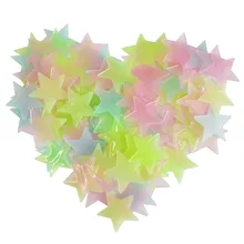 100 шт 3D звезды флуоресцентные Пластиковые наклейки DIY флуоресцентные наклейки Сращивание графика флуоресцентные люминесцентные