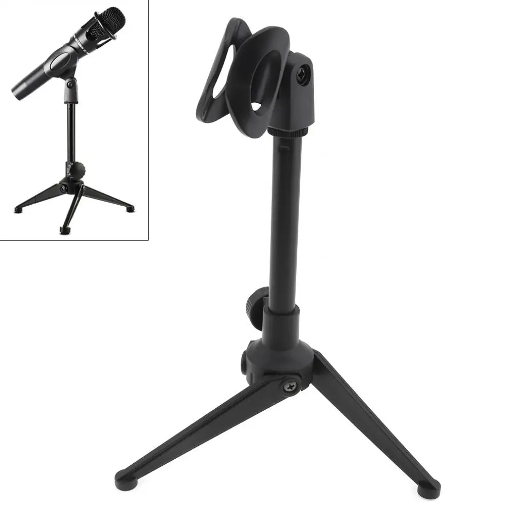 Portable Plastic Microphone Stand Three Legged Lifting Stand 180 Degree
