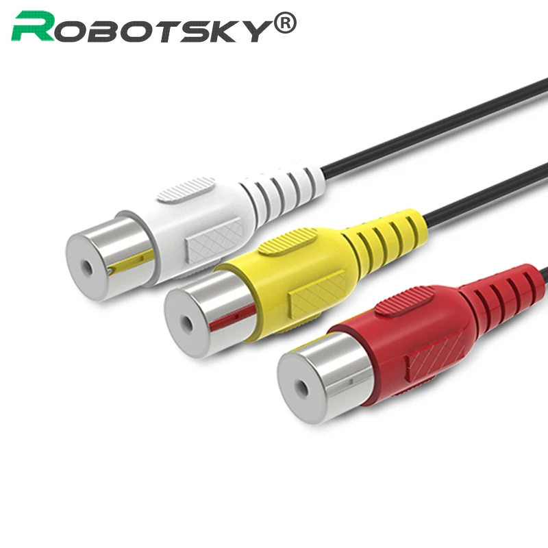 

High quality 3 RCA to RCA Male to Female Cable DVD Cable Audio Video TV Cable 1.5M hot sale