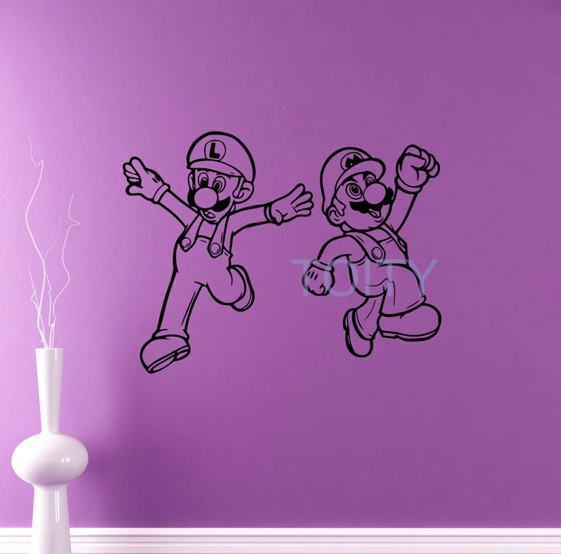 Super Mario Vinyl Decal Retro Video Game Hero Wall Vinyl Sticker