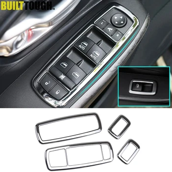 

For Jeep Cherokee KL 2014-2019 Dodge Dart PF Chrysler 200 Chrome Interior Window Switch Panel Cover Bezel Trim Frame Molding