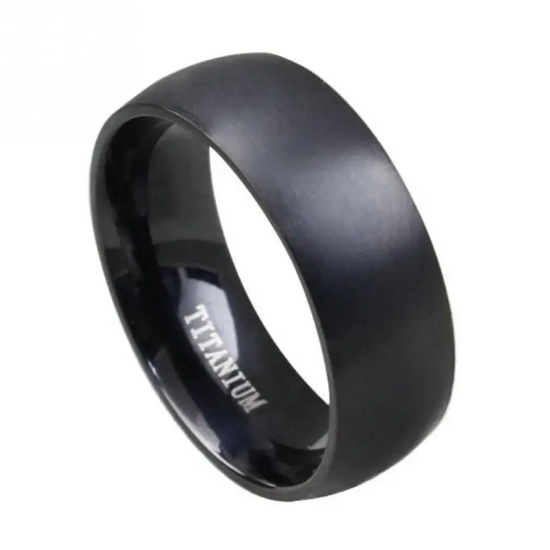 HOT SALE Matte black ring Men's Black Titanium Steel Ring 8MM 6 Sizes