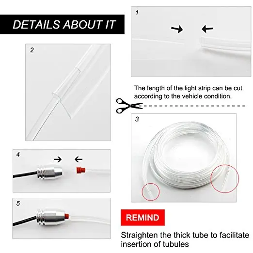 6 Meter RGB Fiber Optic Atmosphere Lamps Remote Control / App ControlCar Interior Light Ambient Light Decorative Dashboard Door 6 Meter RGB Fiber Optic Atmosphere Lamps Remote Control / App ControlCar Interior Light Ambient Light Decorative Dashboard Door