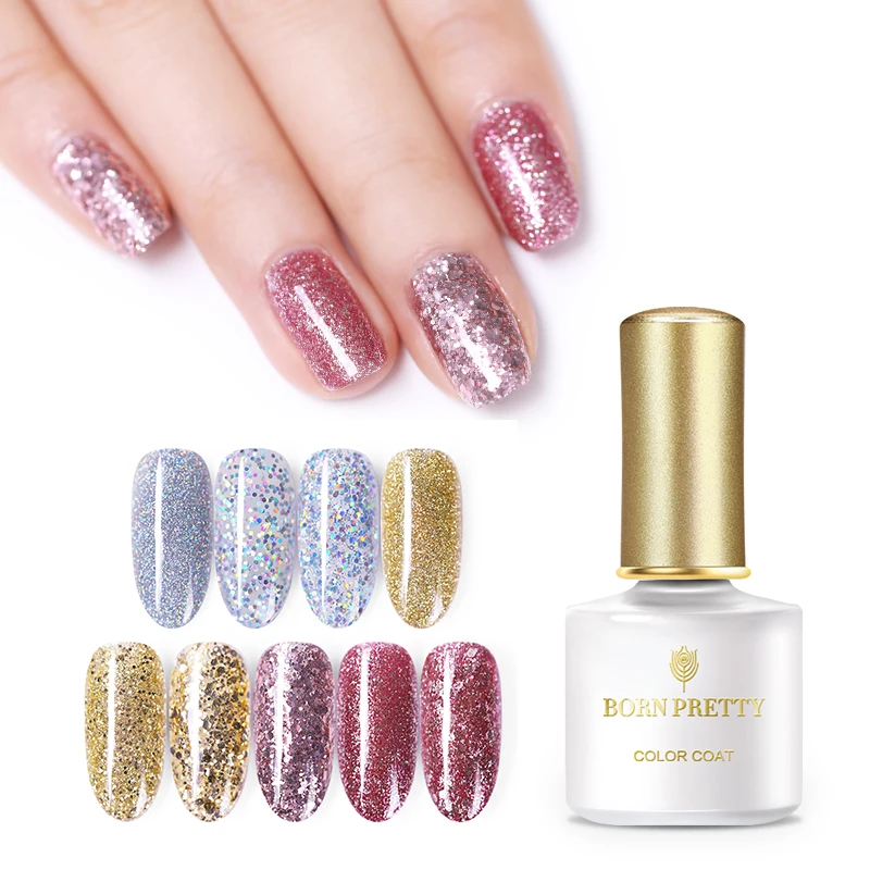 BORN PRETTY 6ml Gold Silver Glitter Nail Gel Polish