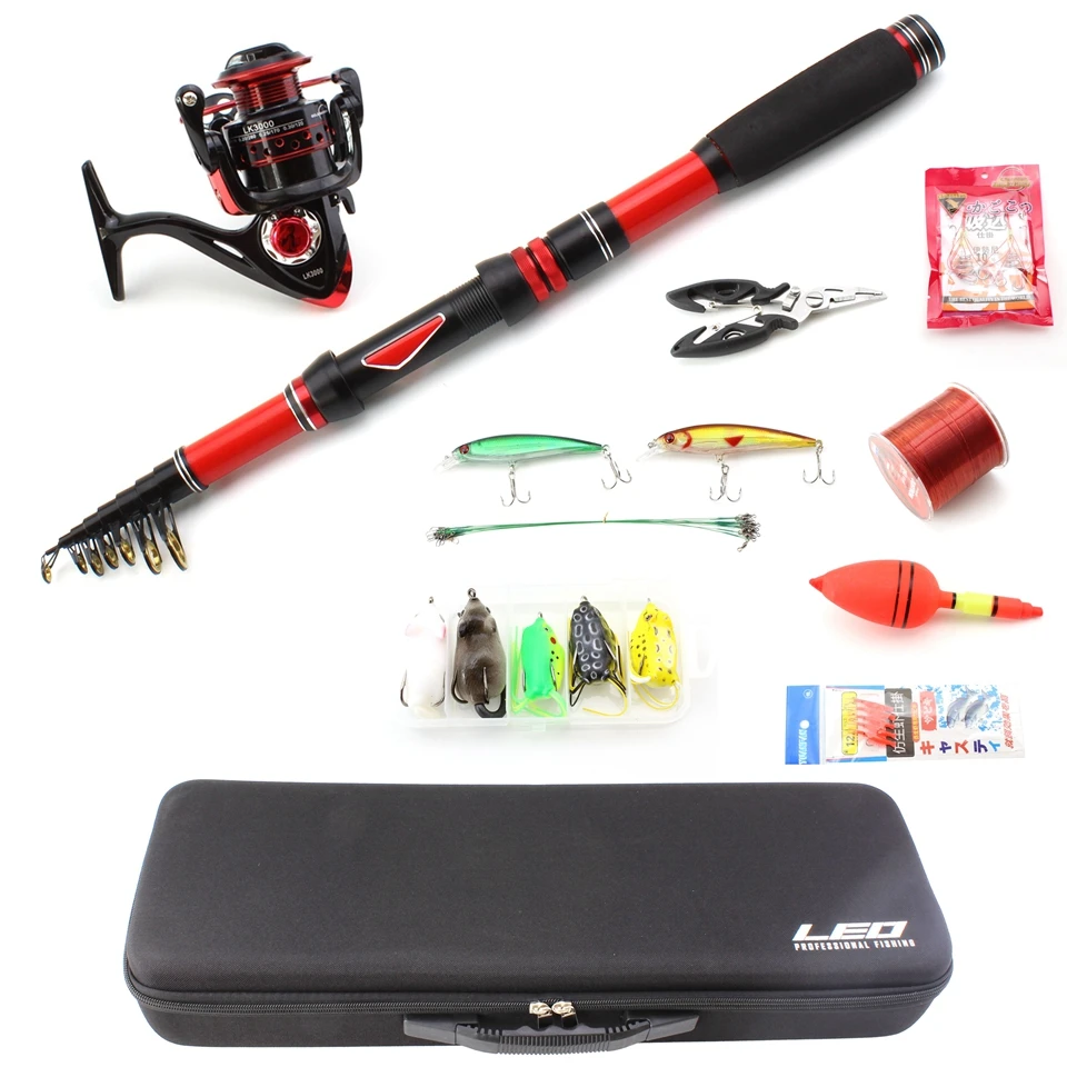 

1.8m-3.0m Fishing combination carbon Telescopic Spinning Fishing Rod and Spinning Reel fishing Accessories Travel Fishing Tackle