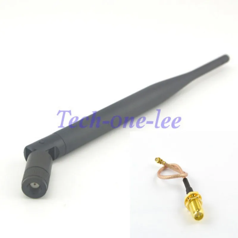 

2.4 GHz 5dBi WiFi Antenna Aerial RP-SMA Male Wireless Router Router+RP SMA Female to U.FL/IPX Extension Cable RG178 15cm