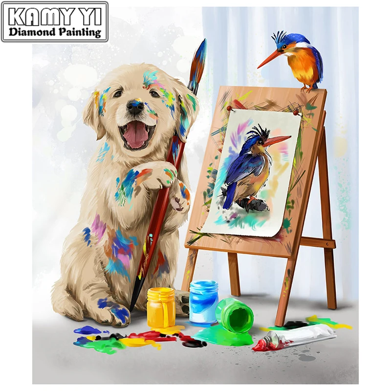 

5D Diy diamond painting cross stitch "Cartoon dog" Full Round Diamond embroidery Needlework Rhinestone Mosaic Crafts LXY