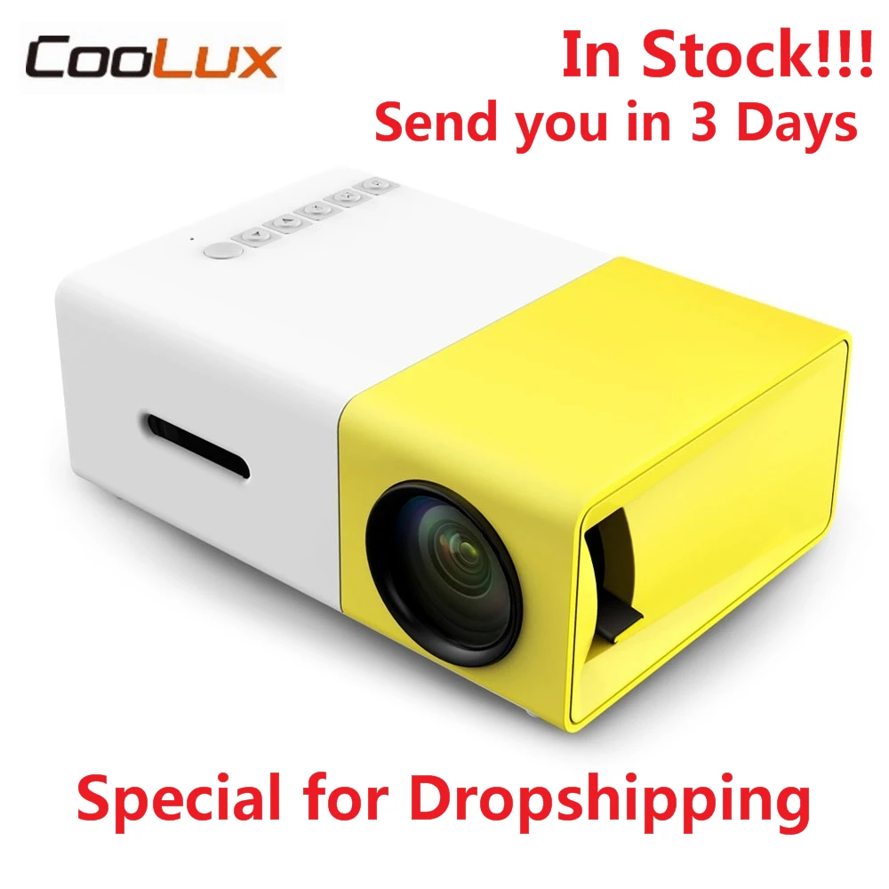 في المخزون Coolux YG300 YG-300 البسيطة LCD جهاز عرض (بروجكتور) ليد جهاز عرض صغير 400-600LM 1080 P الفيديو 320x240 بكسل أفضل المنزل Proyector