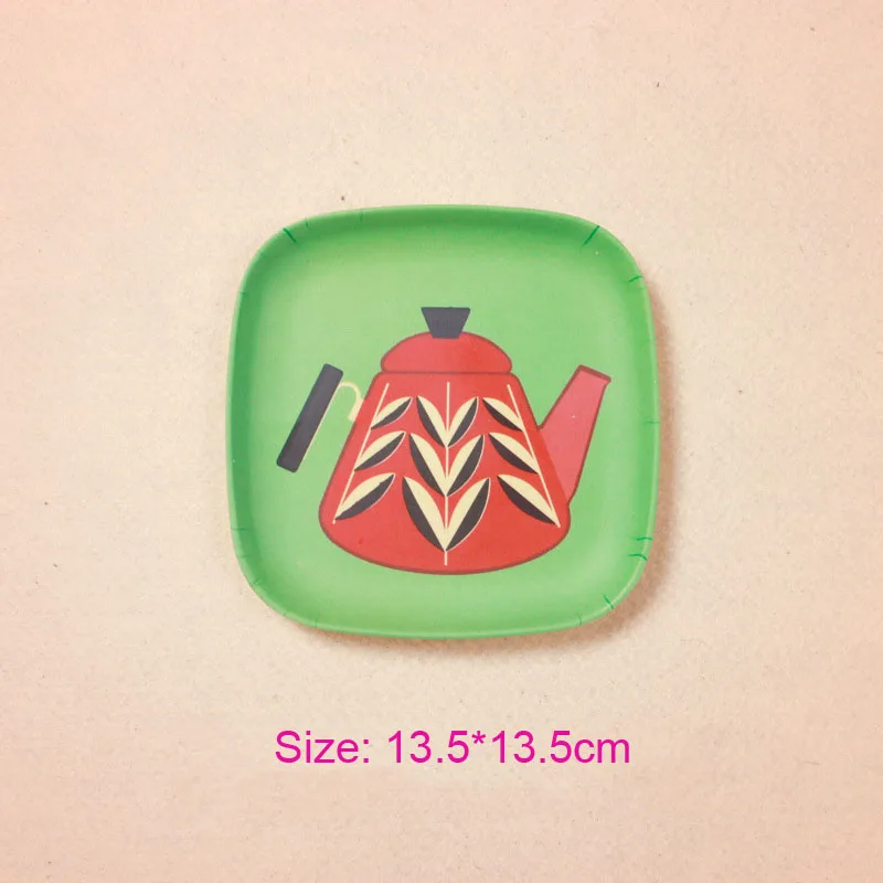 Baby Dinner Cartoon Bamboo Service Plate Kids Tableware Baby cute plate 13.5*13.5cm Baby Dinner Cartoon Bamboo Service Plate Kids Tableware Baby cute plate 13.5*13.5cm