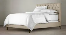 diamond tufted buttons high back contemporary fabric sleeping bed King size bedroom furniture China