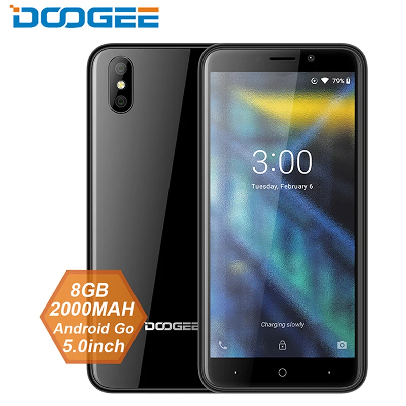 DOOGEE X50 mobile phone Android 8.1 MTK6580M Quad-Core 1GB RAM 8GB ROM Dual Cameras 5.0inch 2000mAh SIM Smartphone WCDMA | Мобильные