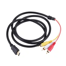 1.5m 1.4 HD about HDMI Male to 3 RCA AV Audio Video 5FT Cable Cord Adapter for TV HDTV DVD 1080p cable red white yellow black 1 5m 5ft audio video av stereo composite adapter cable for sega genesis md